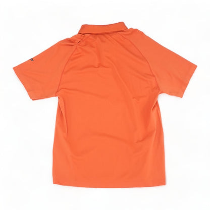 Orange Solid Short Sleeve Button Down