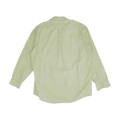 Green Striped Long Sleeve Button Down