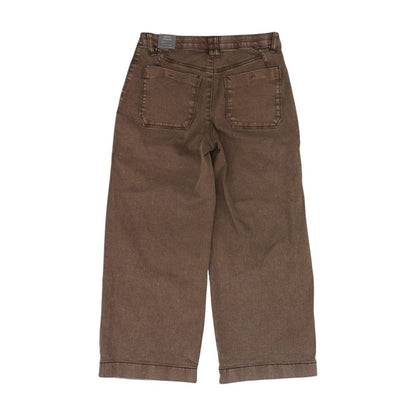Brown Petite High Rise Wide Leg Jeans