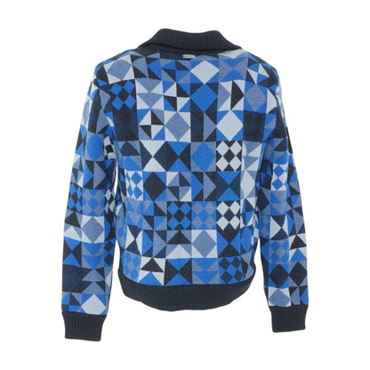 Blue Patchwork Bomber Jacket