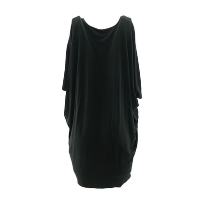 Black Solid Midi Dress