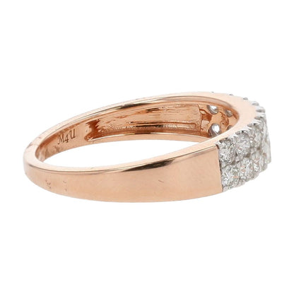 .60 Ct 14K Rose Gold Double Row Lab Grown Diamond Band