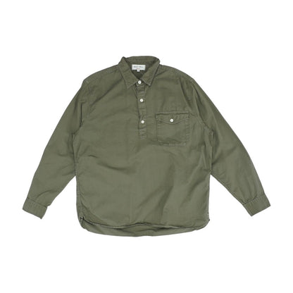 Green Solid Long Sleeve Button Down