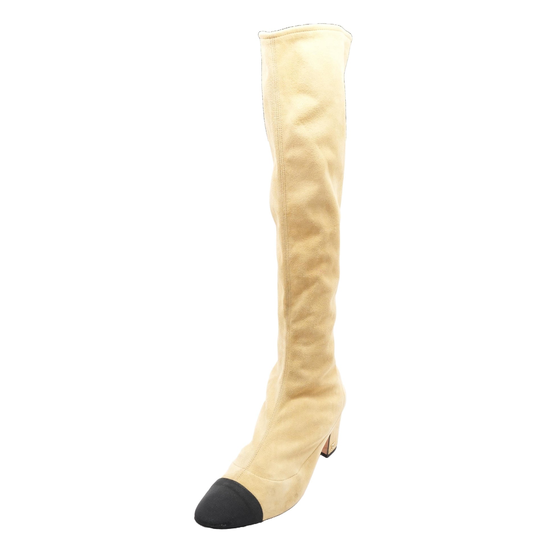Suede Tan/Black Stretchable Ankle Boots – Unclaimed Baggage