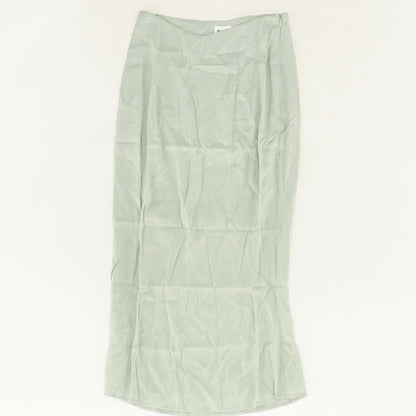 Green Solid Midi Skirt