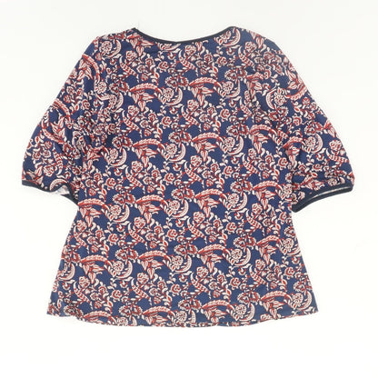 Navy Floral 3/4 Sleeve Blouse