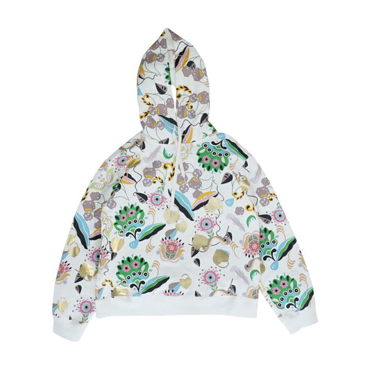 White Floral Hoodie