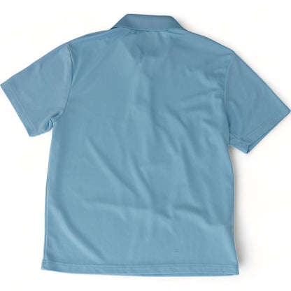 Blue Solid Short Sleeve Polo