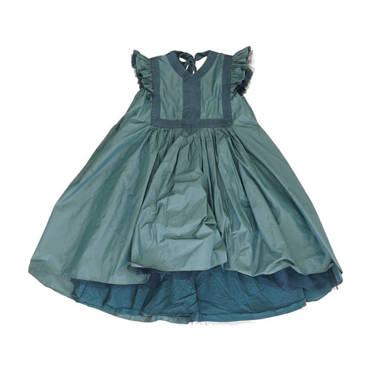 Blue Solid Midi Dress