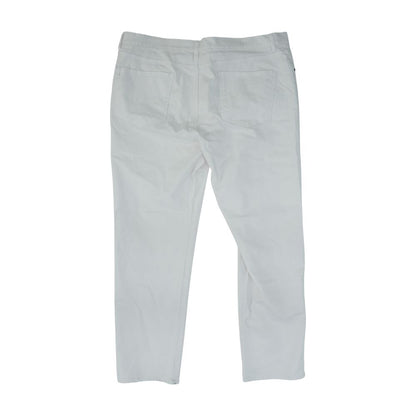 White Solid Five Pocket Pants