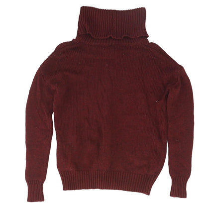 Burgundy Solid Cowl Neck Sweater