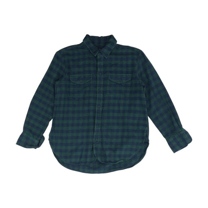 Green Check Flannel Button Down