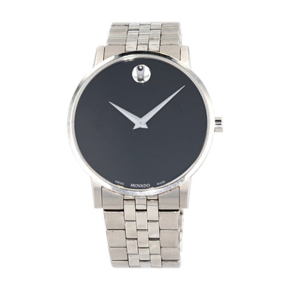 Silver-Tone Stainless Steel Museum Classic Watch W/ Black Dial