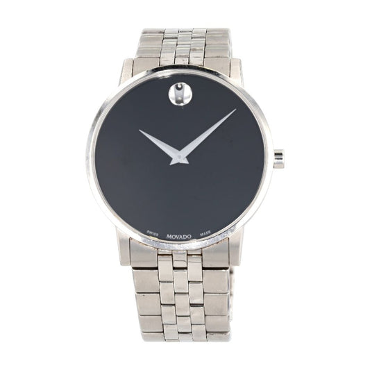Silver-Tone Stainless Steel Museum Classic Watch W/ Black Dial