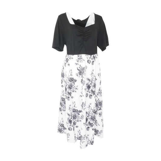 Black Plus Floral Midi Dress