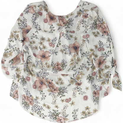 White Floral 3/4 Sleeve Blouse