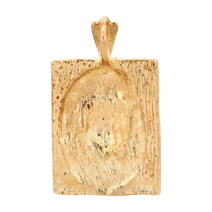 14K Gold Nugget Style Jesus Medal Pendant