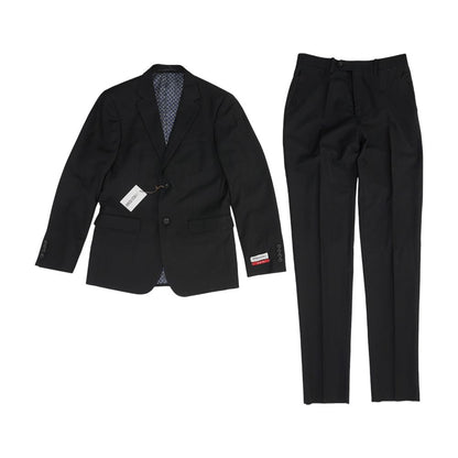 Black Polyester-Viscose Blend 2pc Suit