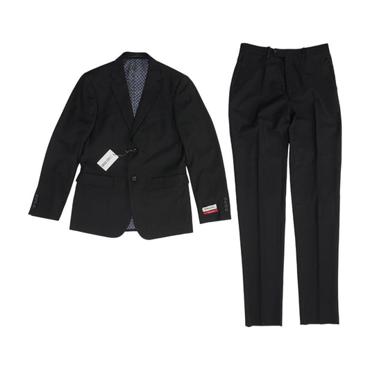 Black Polyester-Viscose Blend 2pc Suit