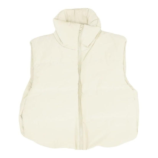 Ivory Solid Puffer Vest