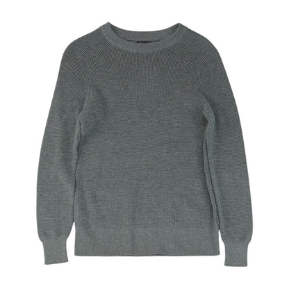Gray Solid Crewneck Sweater