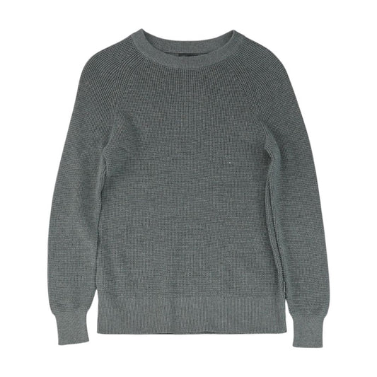 Gray Solid Crewneck Sweater