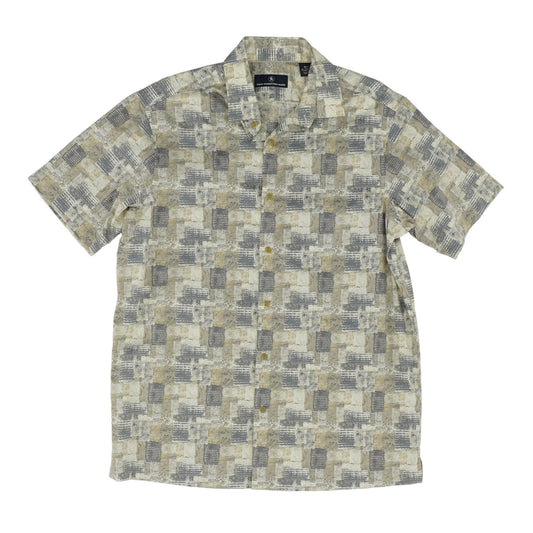 Gray Graphic Short Sleeve Button Down