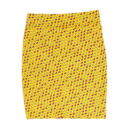 Yellow Misc Midi Skirt