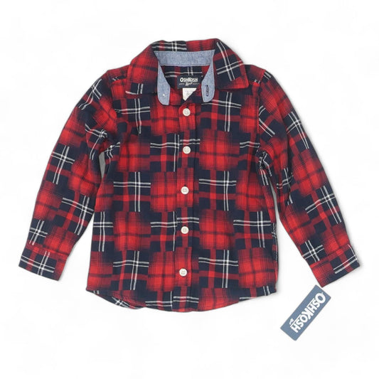 Red Plaid Long Sleeve Button Down