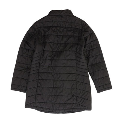 Black Solid Puffer Coat