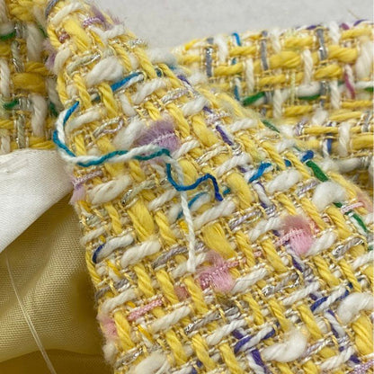 Vintage Petite Yellow Solid Tweed Blazer