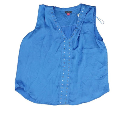 Blue Solid Sleeveless Blouse
