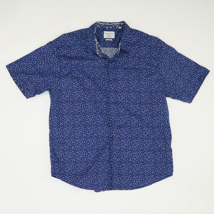 Navy Floral Short Sleeve Button Down