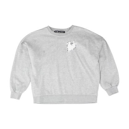 Gray Embroidery Detail Sweatshirt