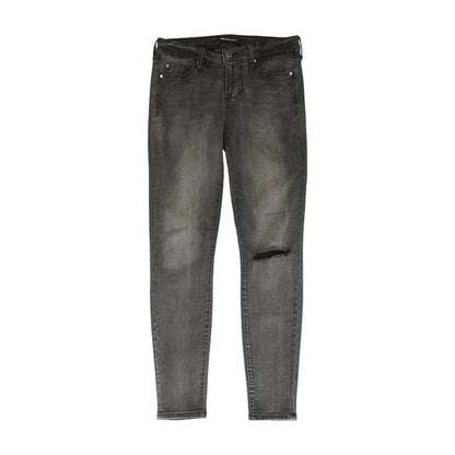 Black Solid Mid Rise Skinny Leg Jeans