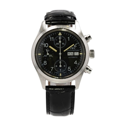Men's Stainless Steel IWC Pilot Der Fliegerchronograph Watch
