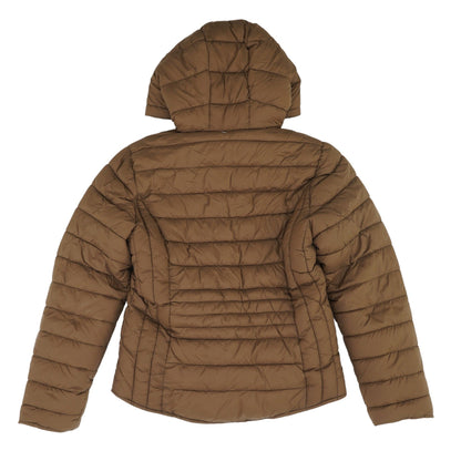 Brown Solid Puffer Coat
