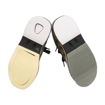 Tour S Gold Leather Low Top Athletic Shoes