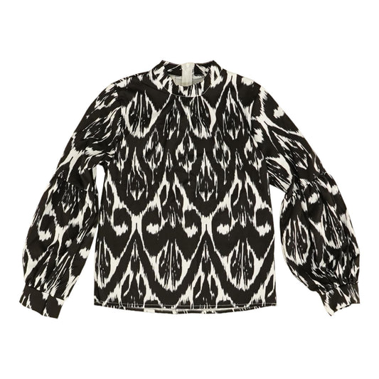 Black Graphic Long Sleeve Blouse