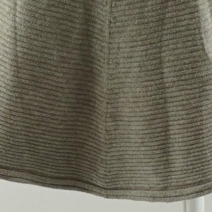 Brown Solid Midi Dress