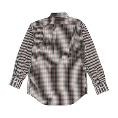 Brown Check Long Sleeve Button Down