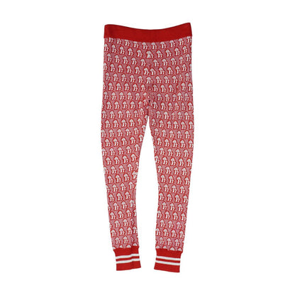 Red Mushroom Jacquard Knit Leggings