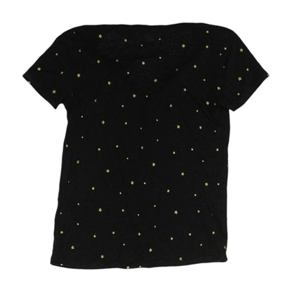 Black Graphic V Neck T-Shirt