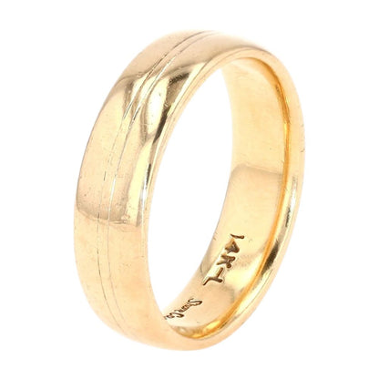 14K Gold Band With Double Lines