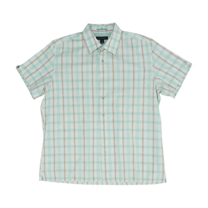 Green Plaid Short Sleeve Button Down