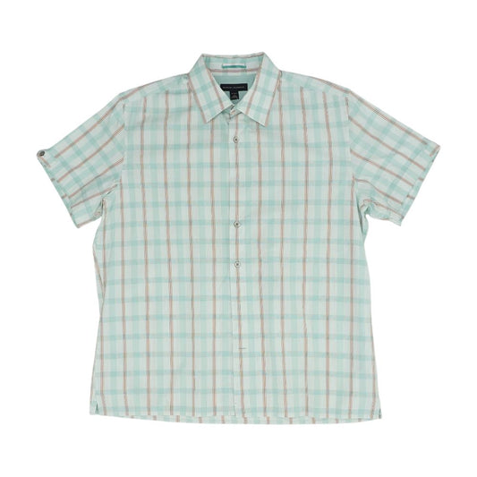 Green Plaid Short Sleeve Button Down
