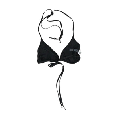 Black Solid Swim Top