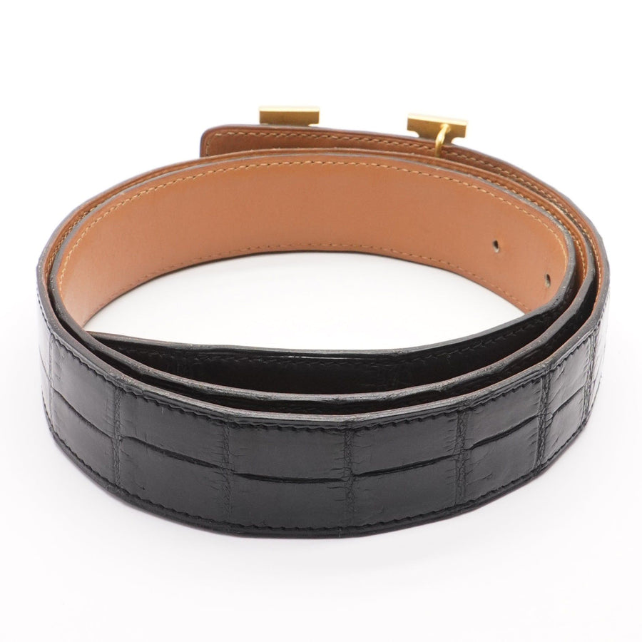 H leather belt