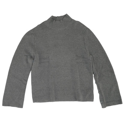 Gray Solid Mockneck Sweater