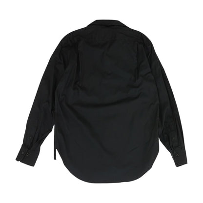 Black Solid Long Sleeve Button Down